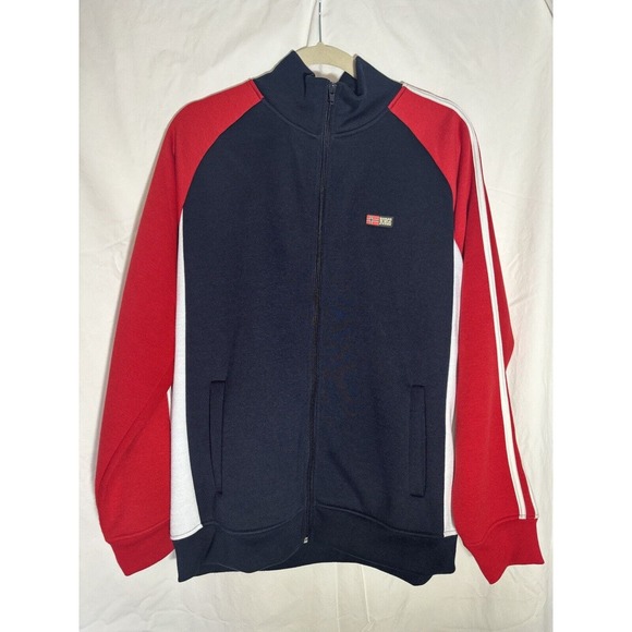 Rokk Norwegian Brand Softshell Jacket‎ Size XL Navy/Red EUC O11 - Picture 1 of 4